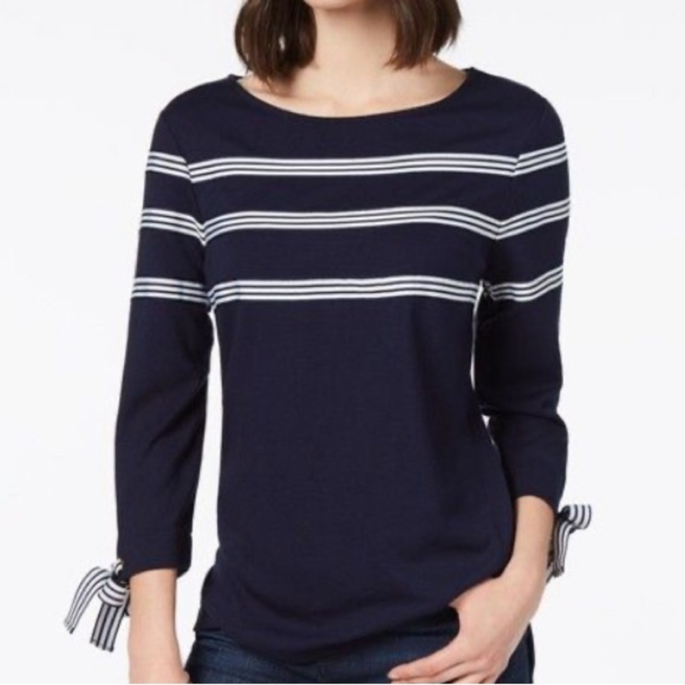 ⛵️Charter Club Ribbon Tie Top